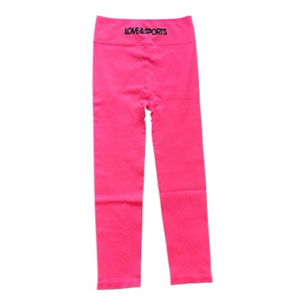 Love & Sports Women's Neon Pink Leggings Size L - Picture 5 of 6